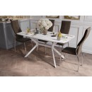 Стол ВВР Джерси Мрамор белый ф/п, белый глянец/белый